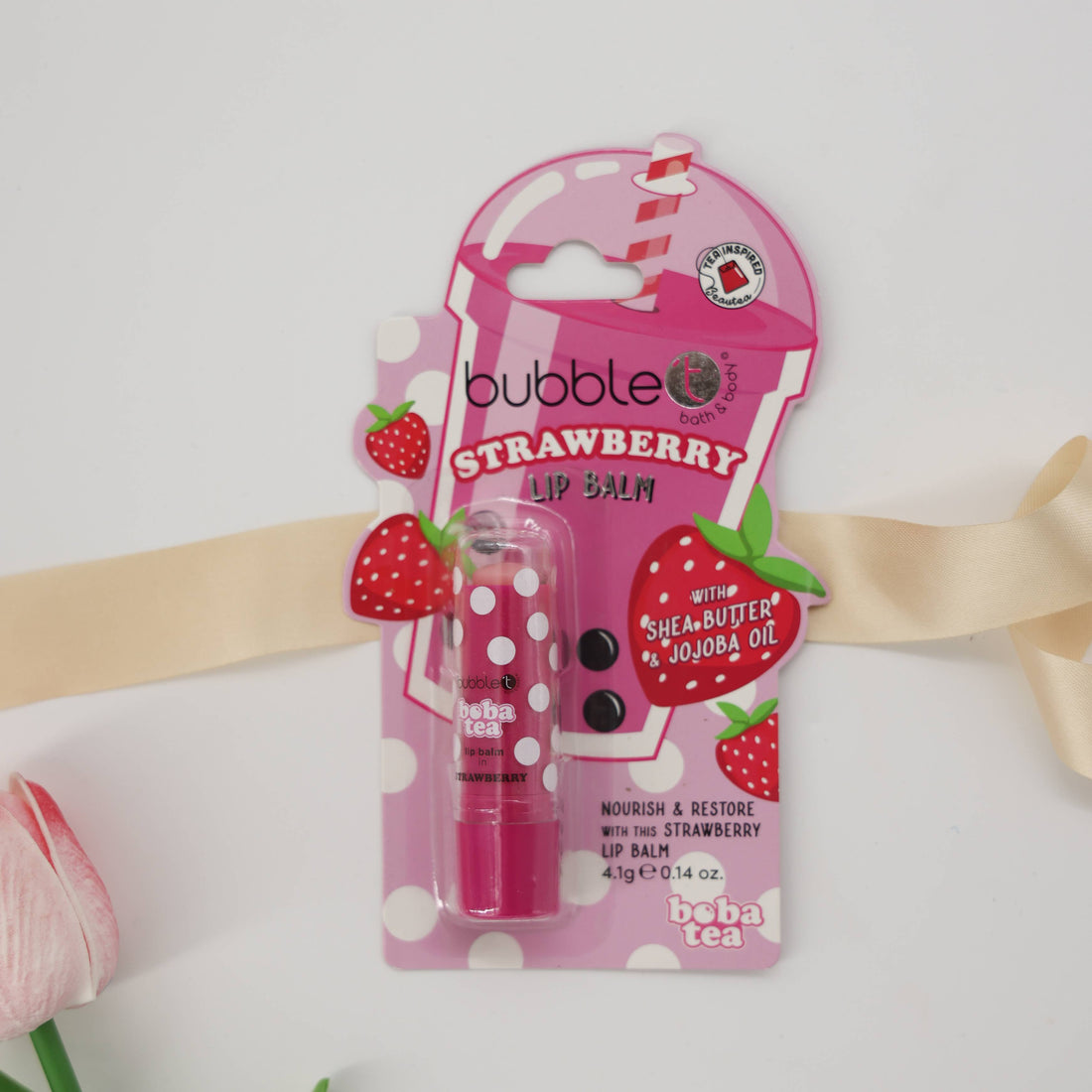 Strawberry Lip Balm – fun pink lip balm for pamper gifts