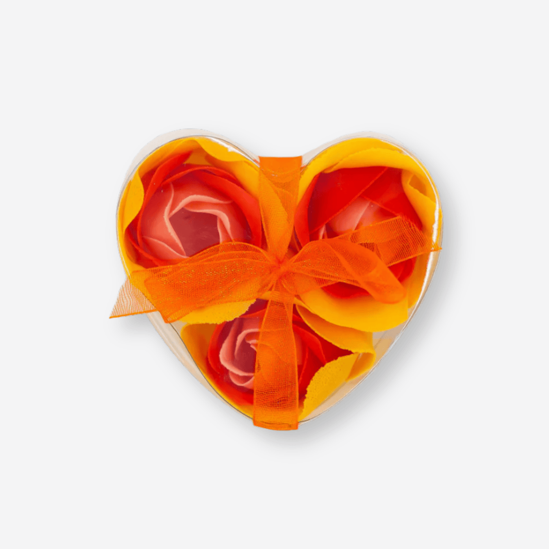 Self care gifts for her – Flower Soap Orange in heart box