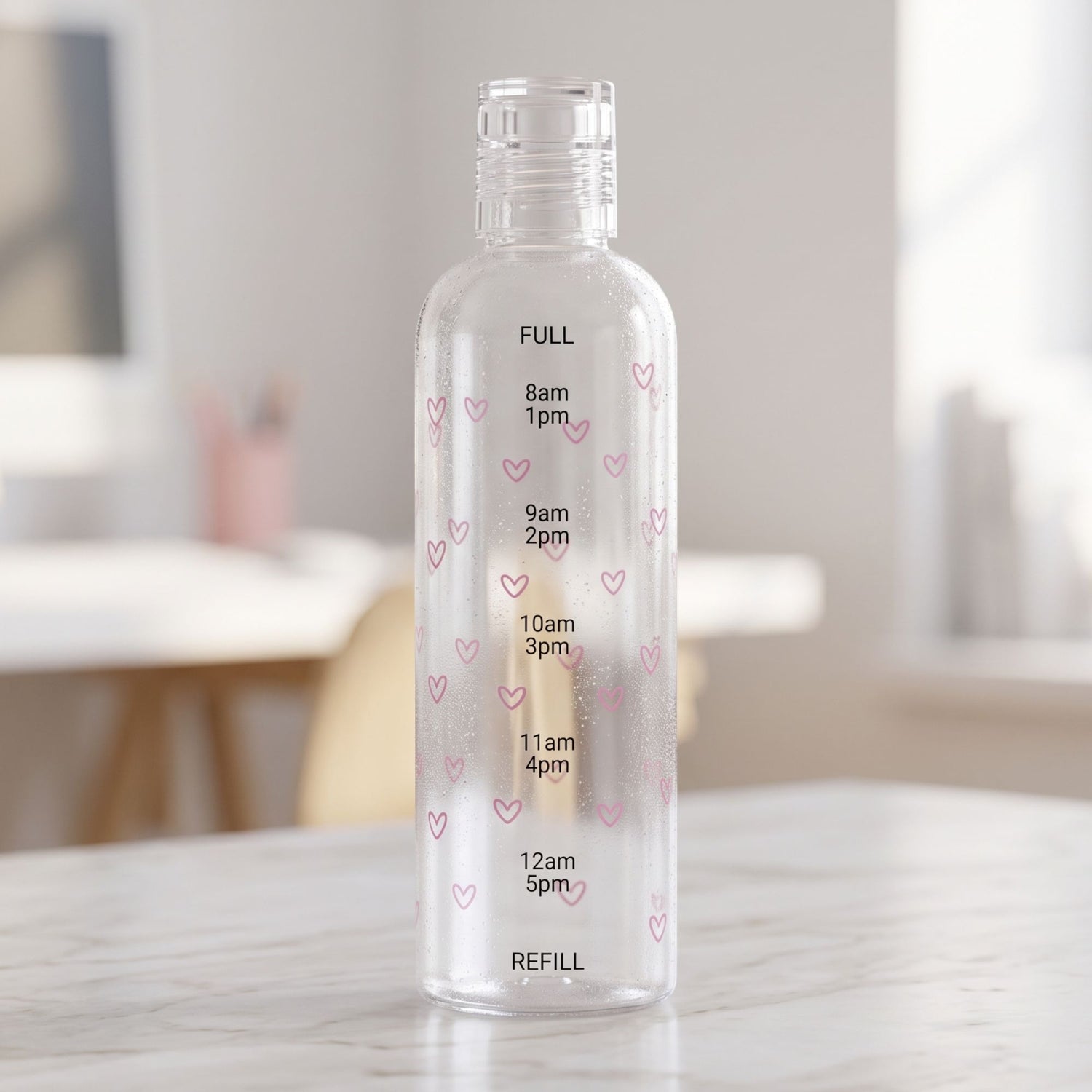self care gift – hydration tracker water bottle with time markers
