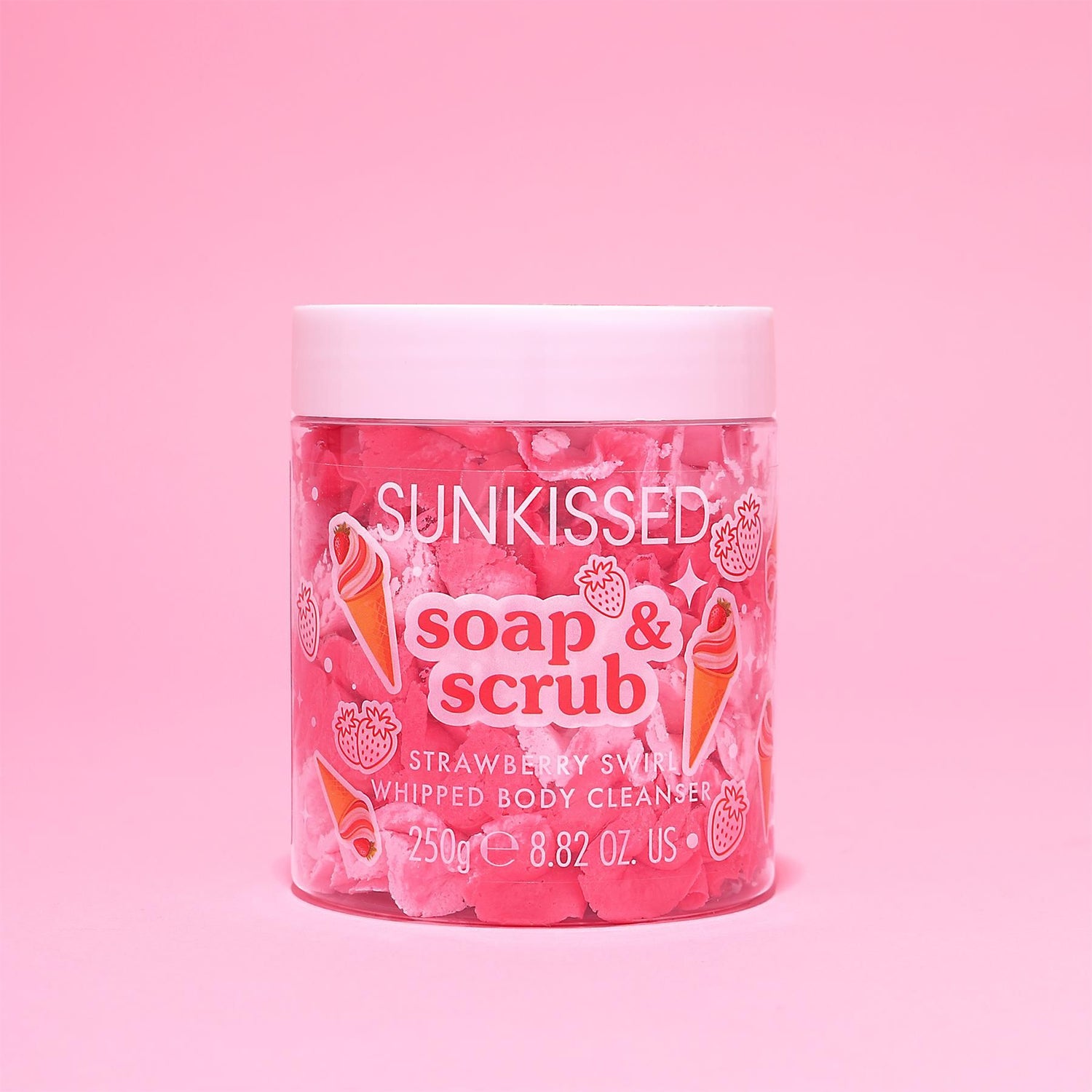 self care gift – Strawberry Swirl soap and scrub whipped body cleanser