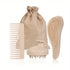 Self care gifts – hair care bundle with brush, comb and scalp exfoliating massager in neutral tones