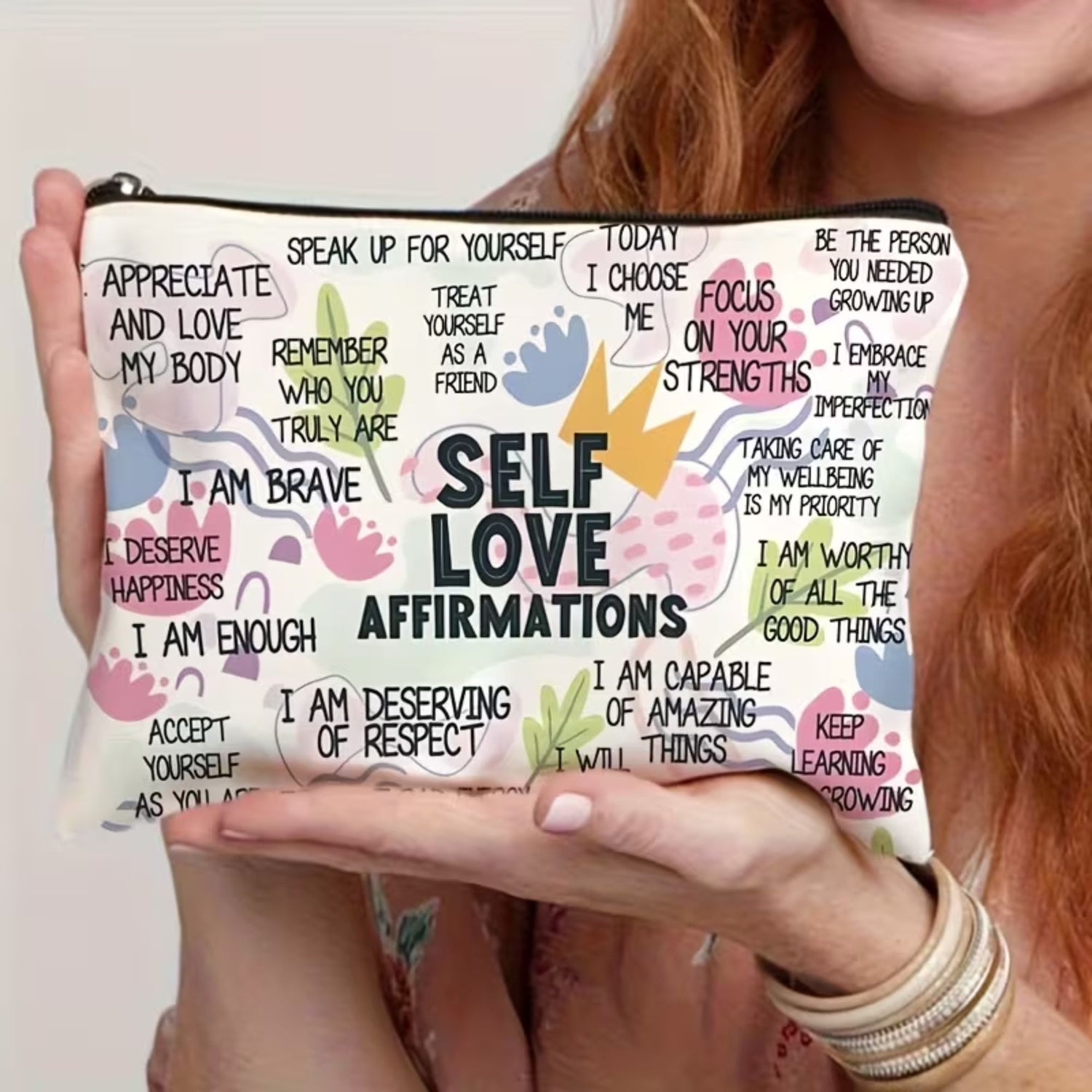 Self care gifts – motivational pouch with uplifting messages design