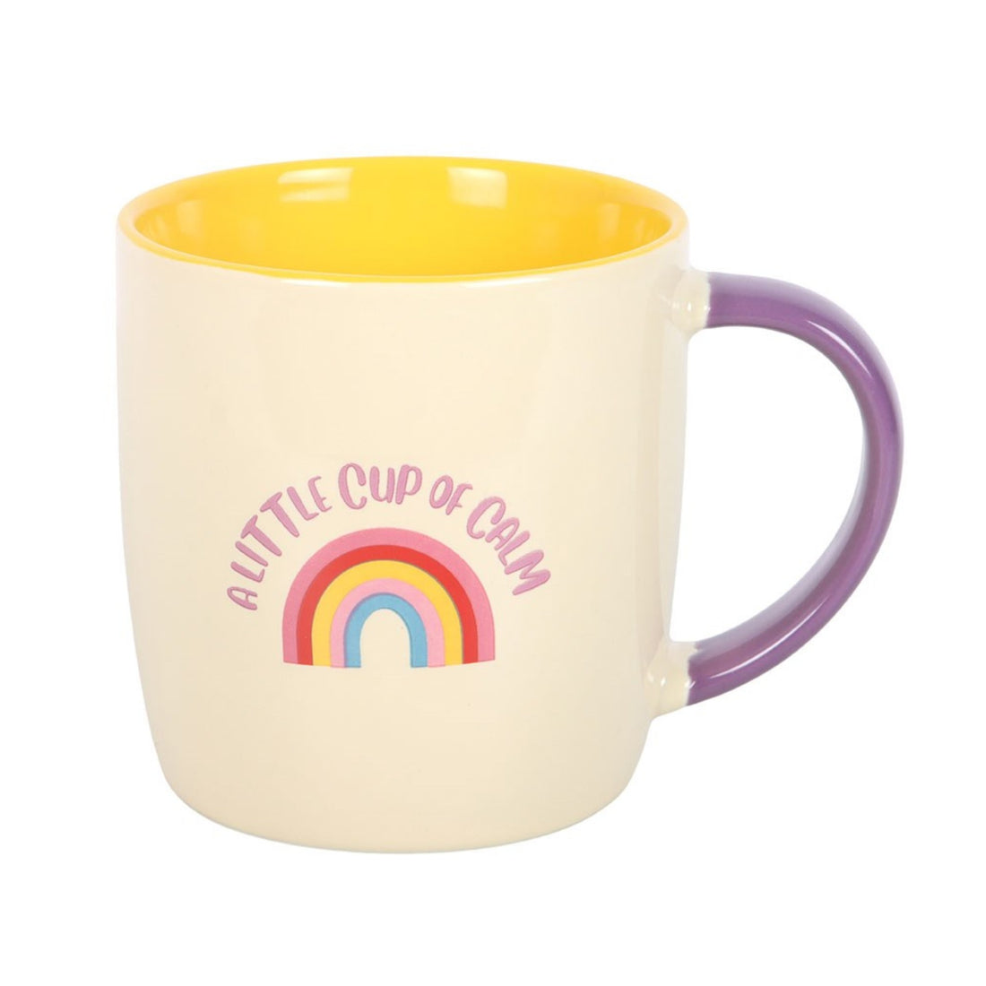 self care gifts – calming coffee mug with colourful rainbow design