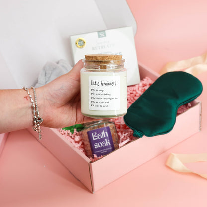 self care gifts – calming gift set for her filled with soothing bath and bedtime treats