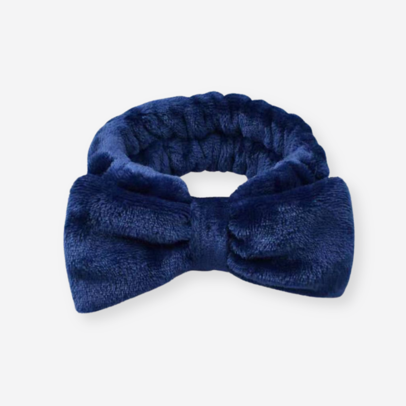 Self care gifts for her – royal blue Bowknot Headband for skincare and pamper nights