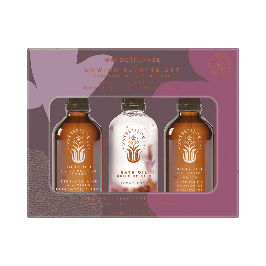 Self care gifts Unwind Bathing Set offering a soothing bath-to-body routine.