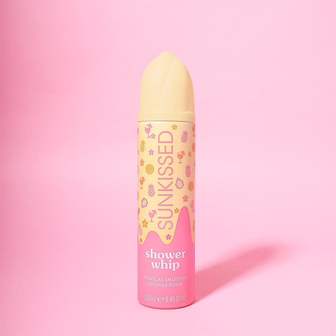 Sunkissed Shower Whip Foam – selfcare gifts tropical smoothie scented shower foam in bright pink and orange bottle