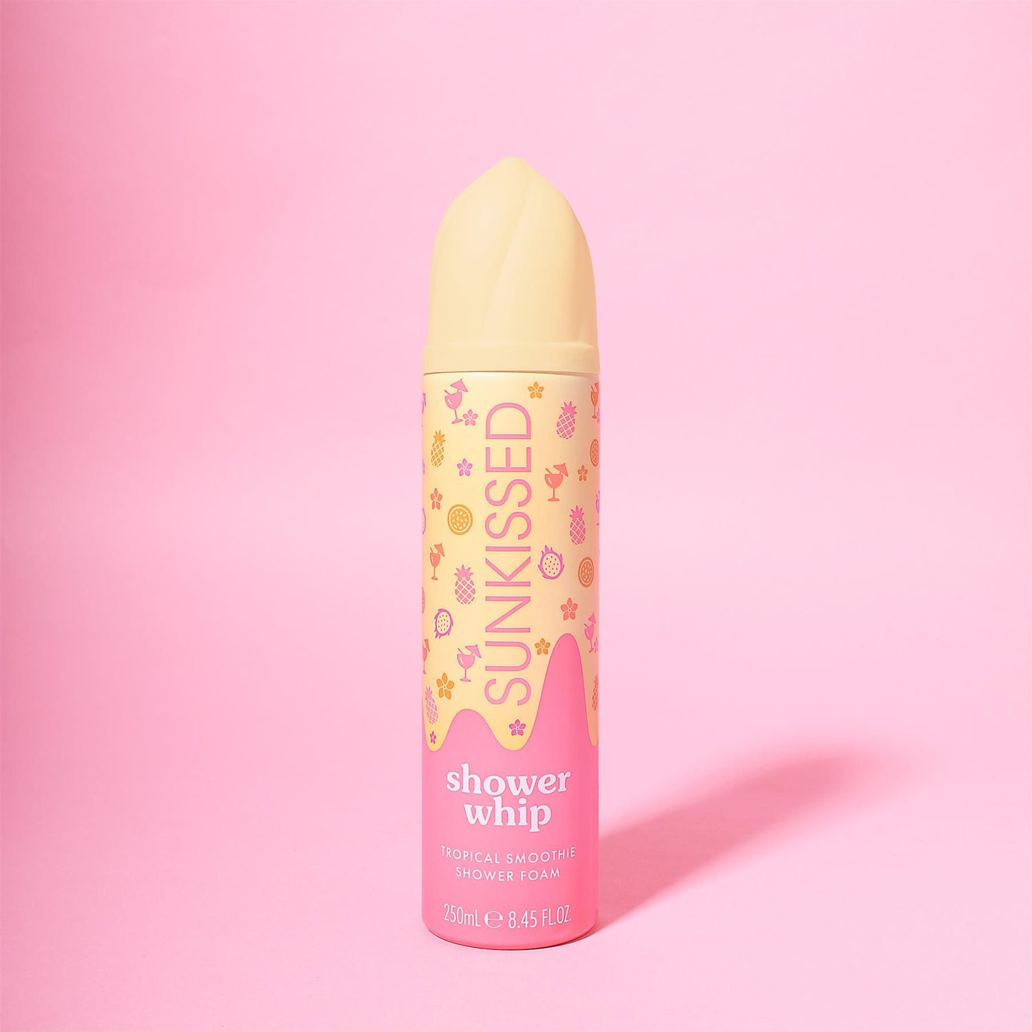 Sunkissed Shower Whip Foam – selfcare gifts tropical smoothie scented shower foam in bright pink and orange bottle