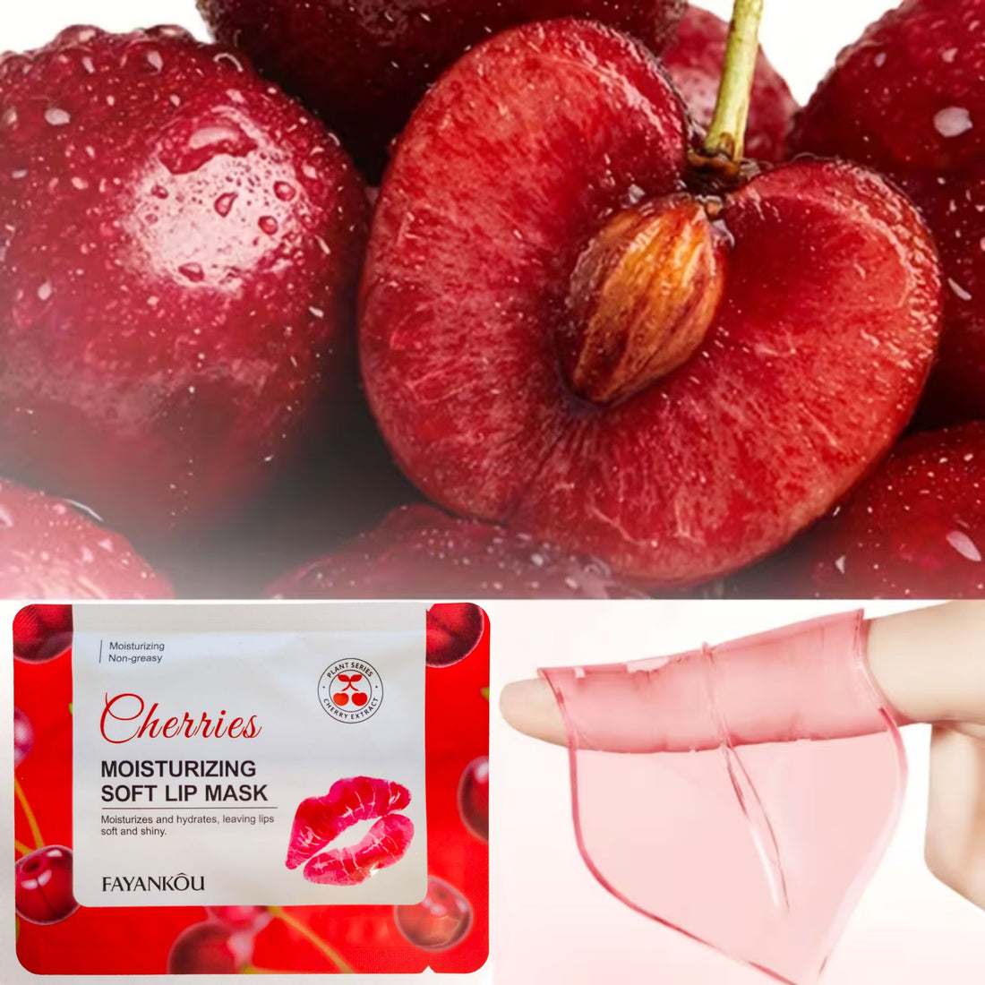 Self care gifts Cherry lip mask designed for gentle hydration and softness.