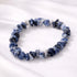 Sodalite crystal chip bracelet, blue natural gemstone stretch bracelet for calming energy, mindfulness jewellery gift for her, spiritual crystal bracelet