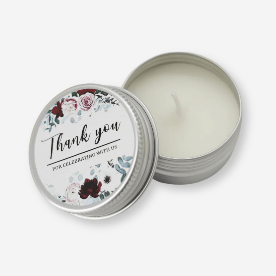Thank You Candle – floral tin candle for thank you gifts
