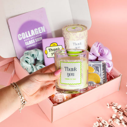 thank you gift – luxury thank you gift box with chocolate and skincare
