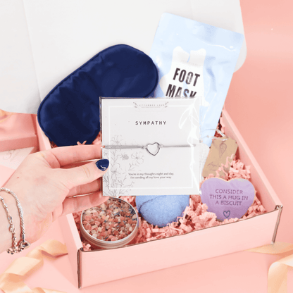 Thinking of you gift – Selfcare gift with calming bath soak and supportive keepsake