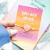 gifts for her – rose quartz heart bracelet on sentimental card