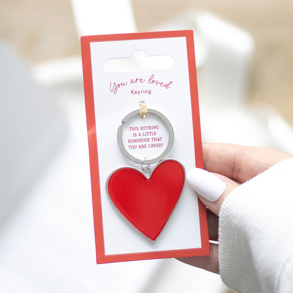 Red heart enamel keyring, a thoughtful gift for her