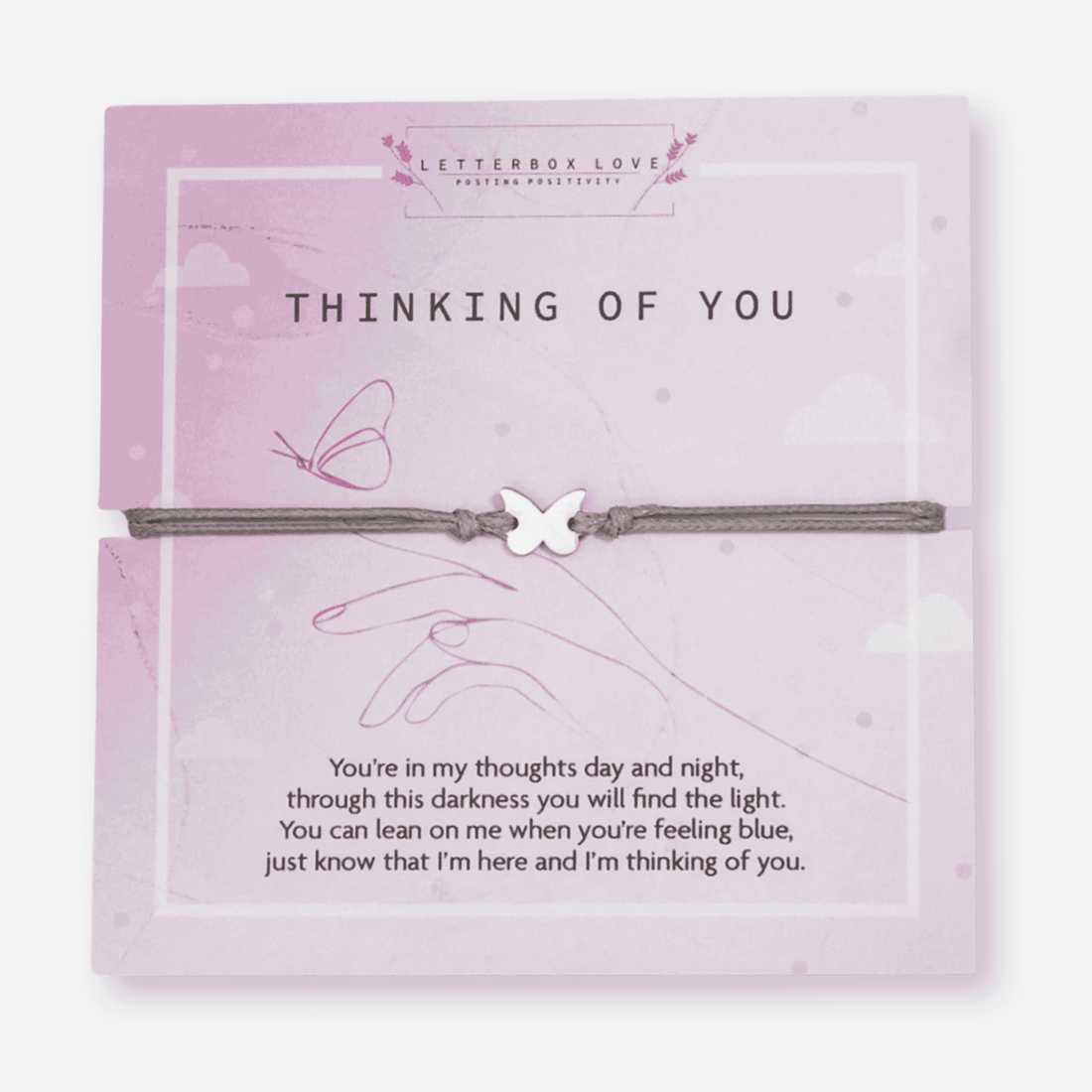 Thinking of You Wish Bracelet – thoughtful gift with butterfly charm
