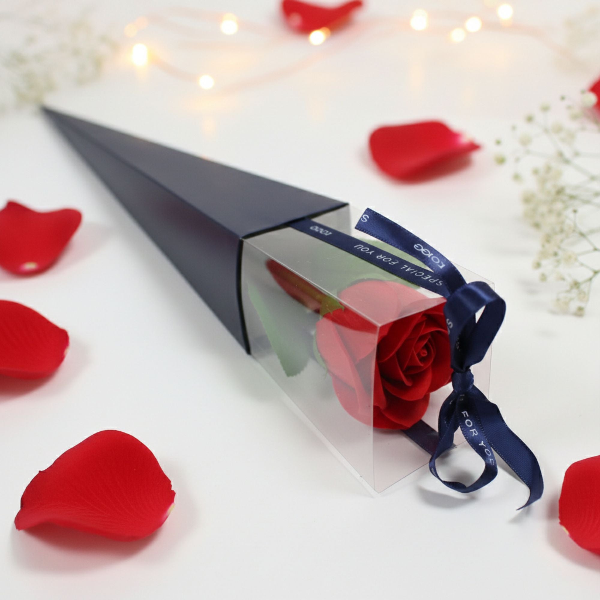 Valentines gift for her Luxury Single Red Rose Gift made to express love beautifully.