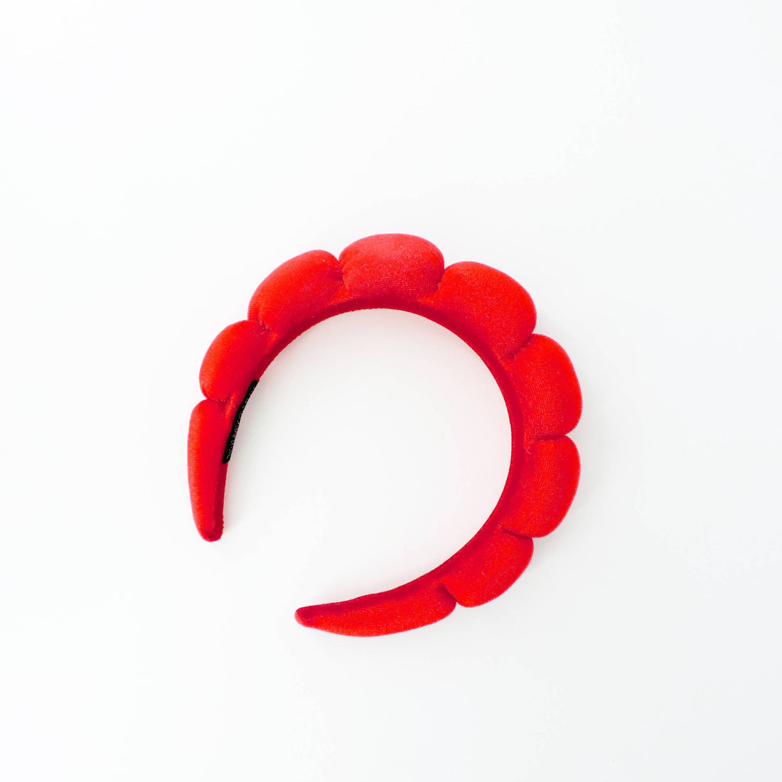 Velvet Headband - Red, crafted from soft polyester for a chic touch, ideal for beauty routines or enhancing everyday hairstyles. One size fits all.