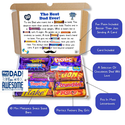 Custom dad poem box – personalised gifts for dad with clever poem and chocolate treats