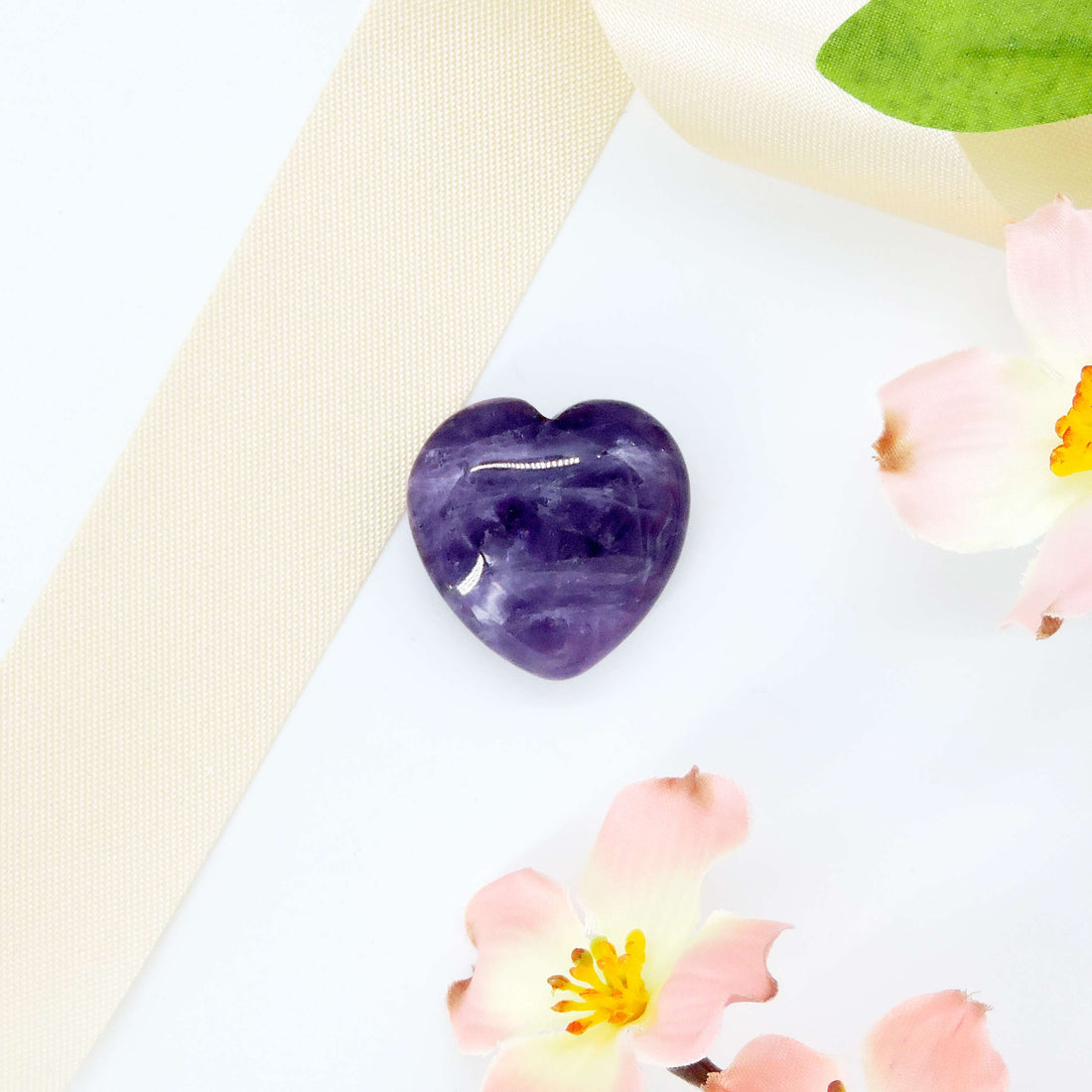 You Are Special Amethyst Crystal &amp; Card set with a polished heart-shaped amethyst and sentiment card, presented in a velvet pouch for gifting.